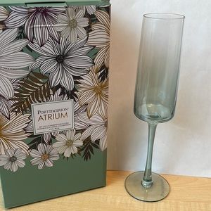 Portmeiron Atrium Teal Champagne Flutes - Set of 4